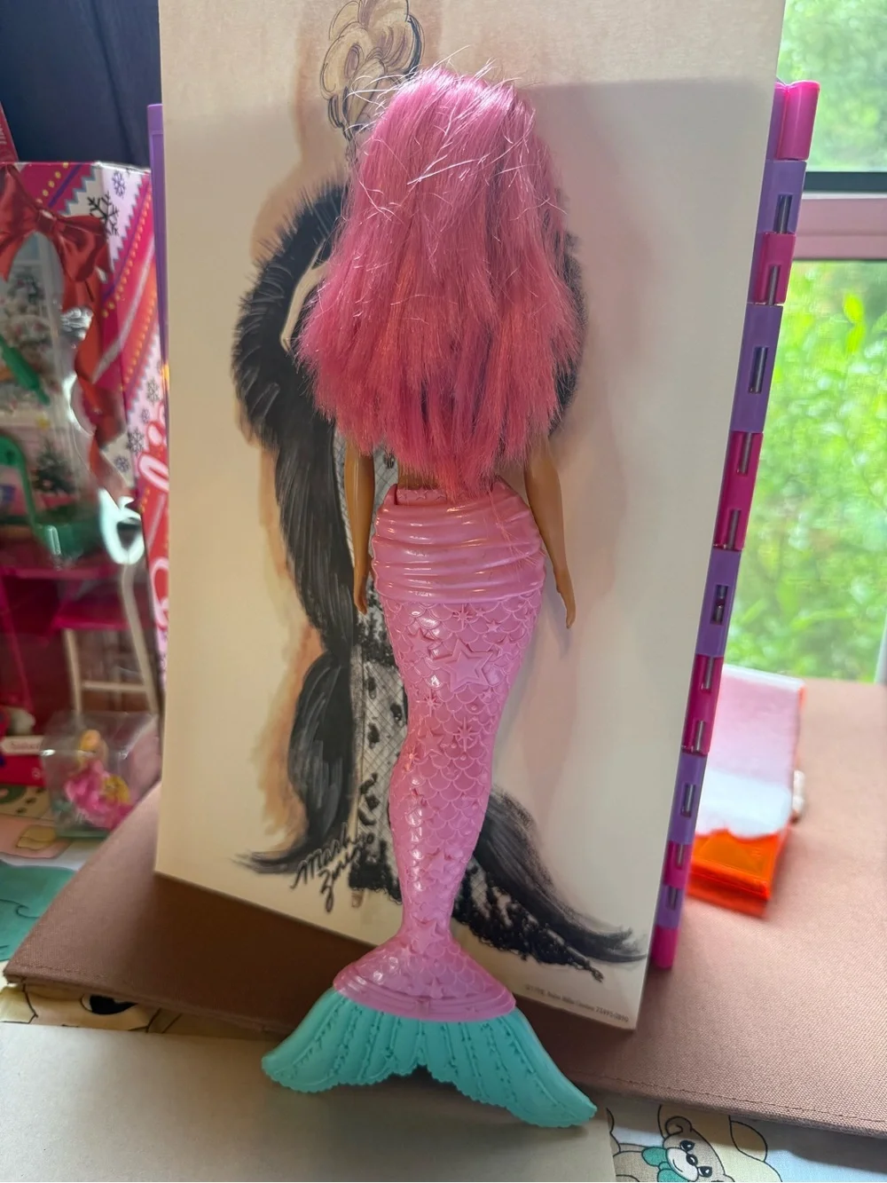 Barbie Pink-Haired Mermaid Doll with Purple Top and Teal Tail